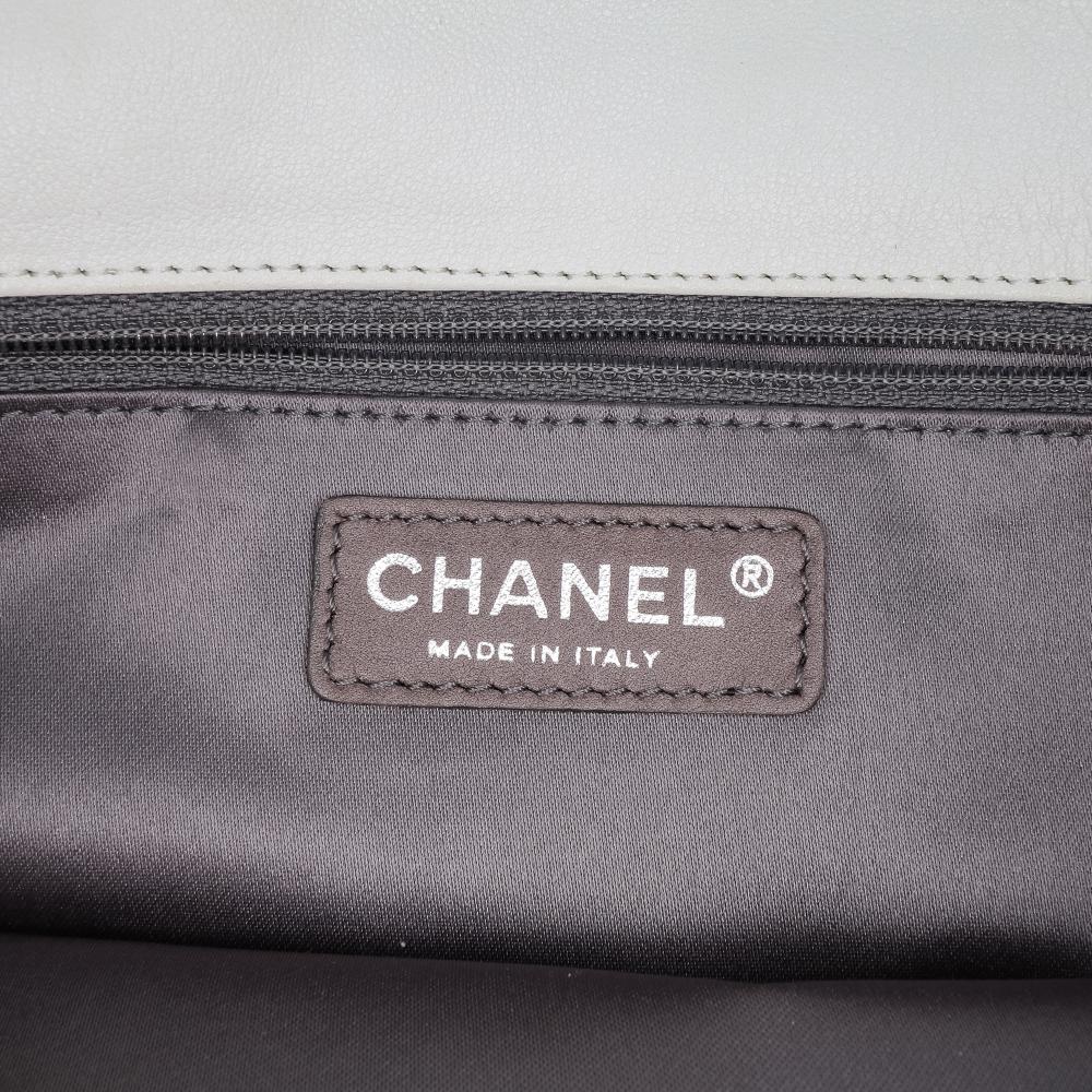 White Leather Chanel Flap Bag