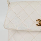 White Leather Chanel Shoulder Bag