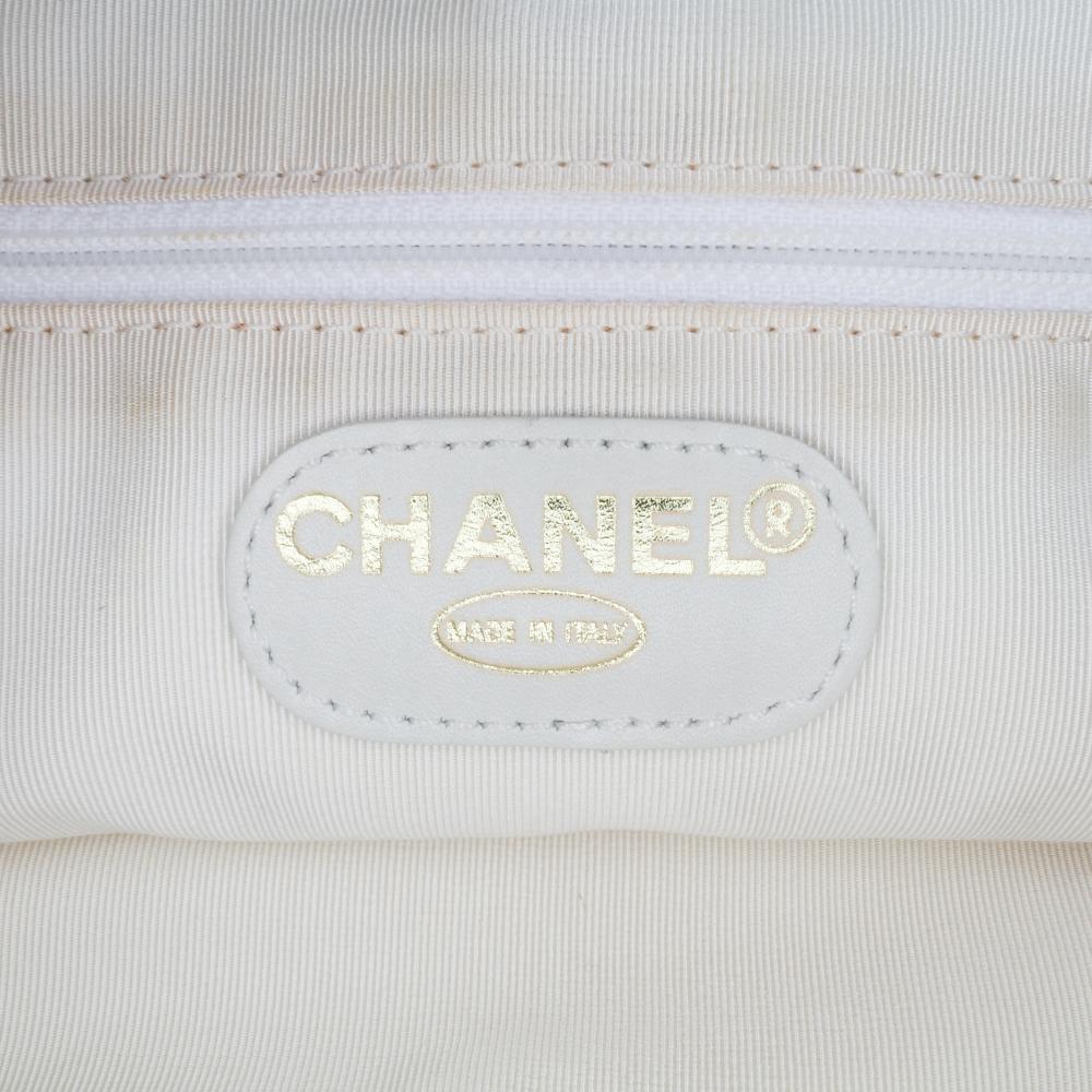 White Leather Chanel Tote