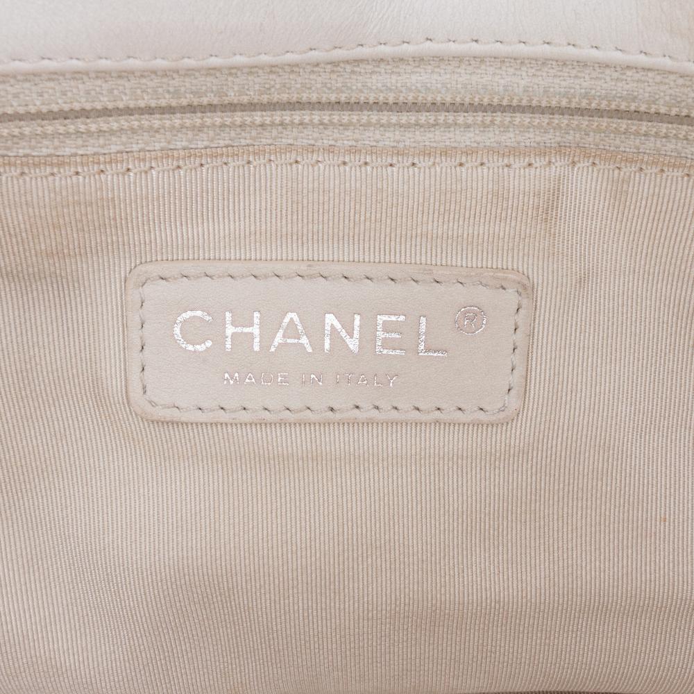 White Leather Chanel Flap Bag