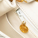 White Leather Chanel Flap Bag