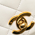 White Leather Chanel Flap Bag