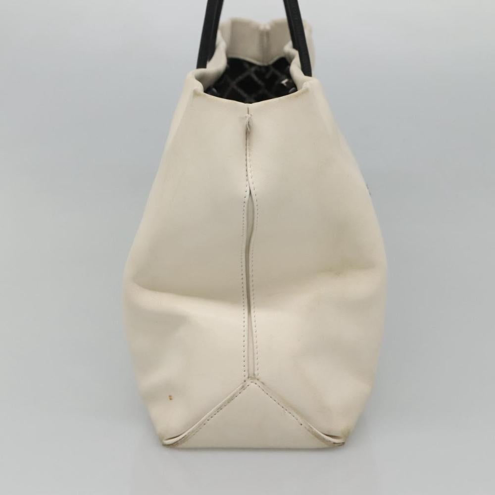 White Leather Chanel Tote
