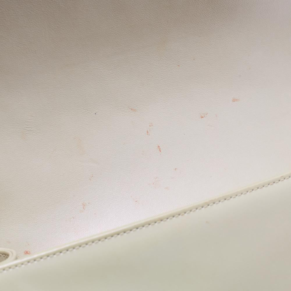 White Leather Chanel Flap Bag