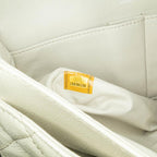 White Leather Chanel Flap Bag
