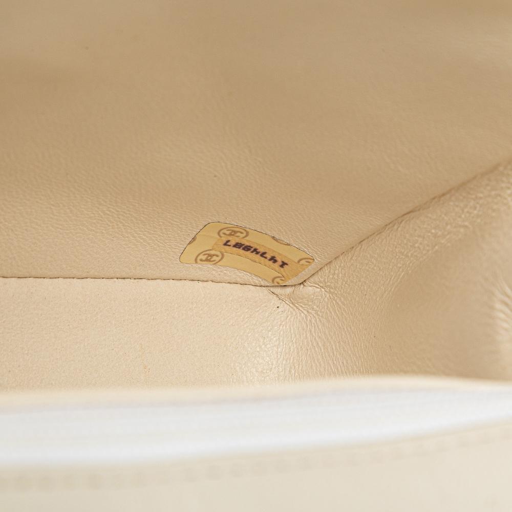 White Leather Chanel Flap Bag