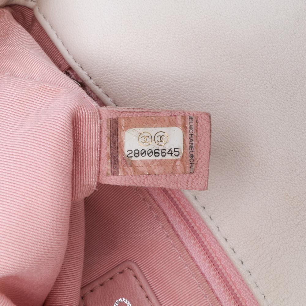 White Leather Chanel Flap Bag