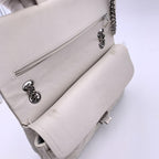 White Leather Chanel Flap Bag