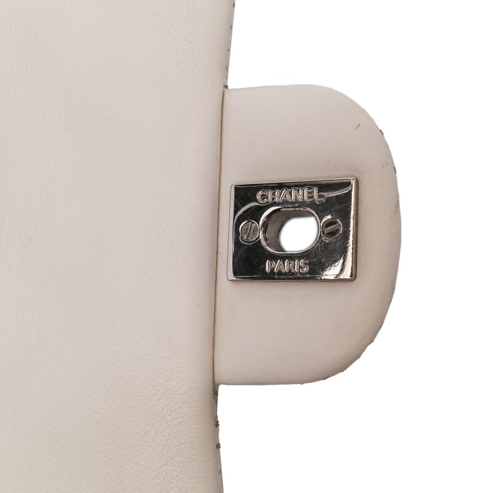 White Leather Chanel Flap Bag