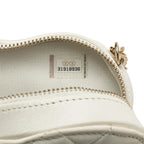 White Leather Chanel Flap Bag