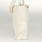 White Leather Chanel Tote