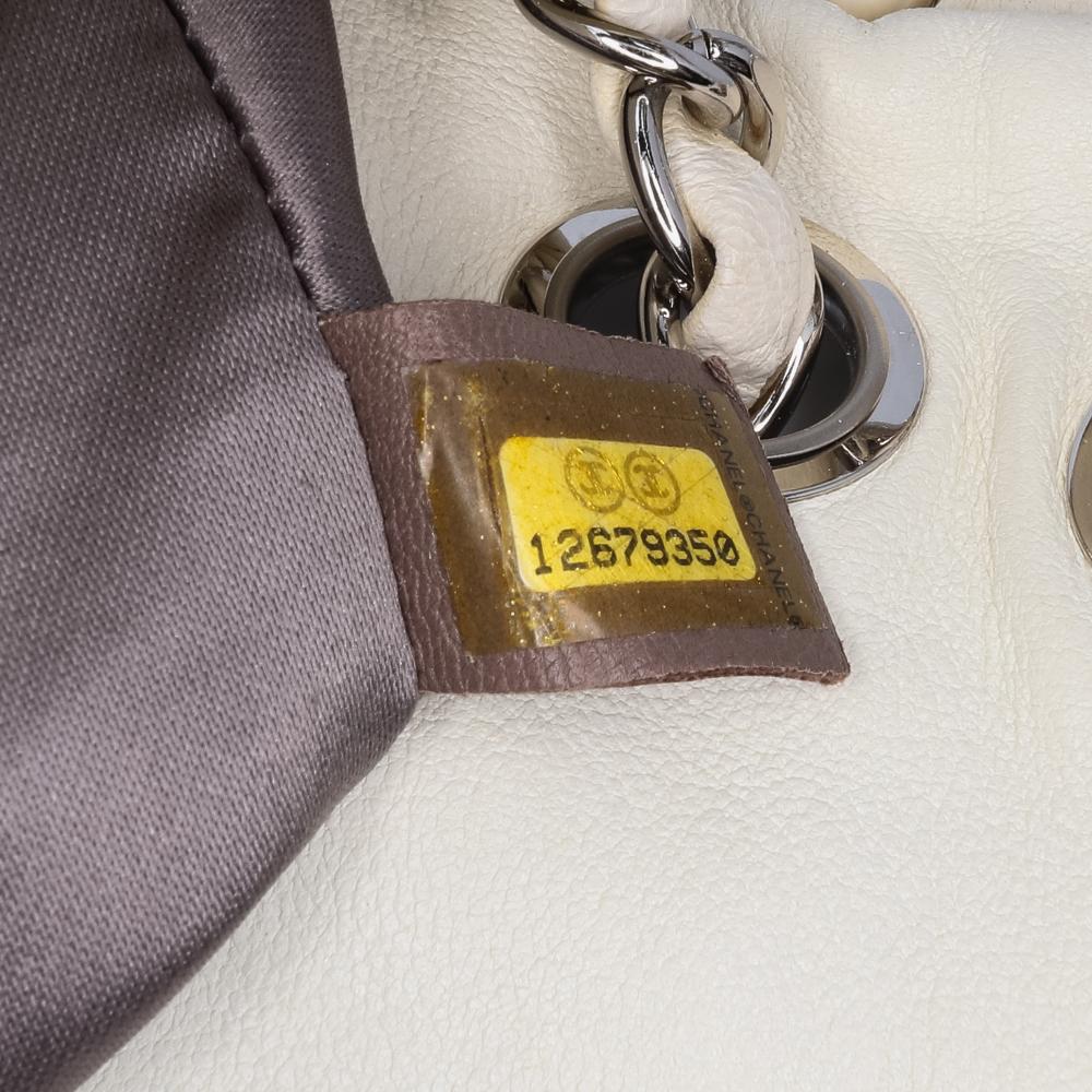 White Leather Chanel Flap Bag