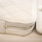 White Leather Chanel Crossbody Bag