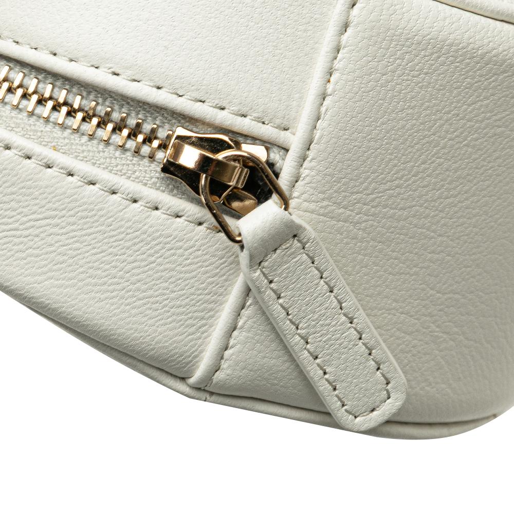 White Leather Chanel Crossbody Bag
