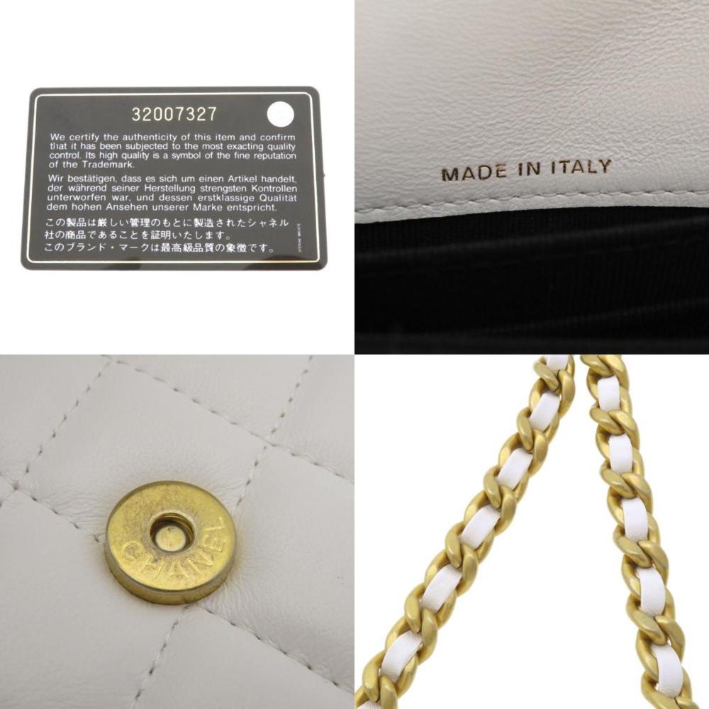 White Leather Chanel Wallet On Chain