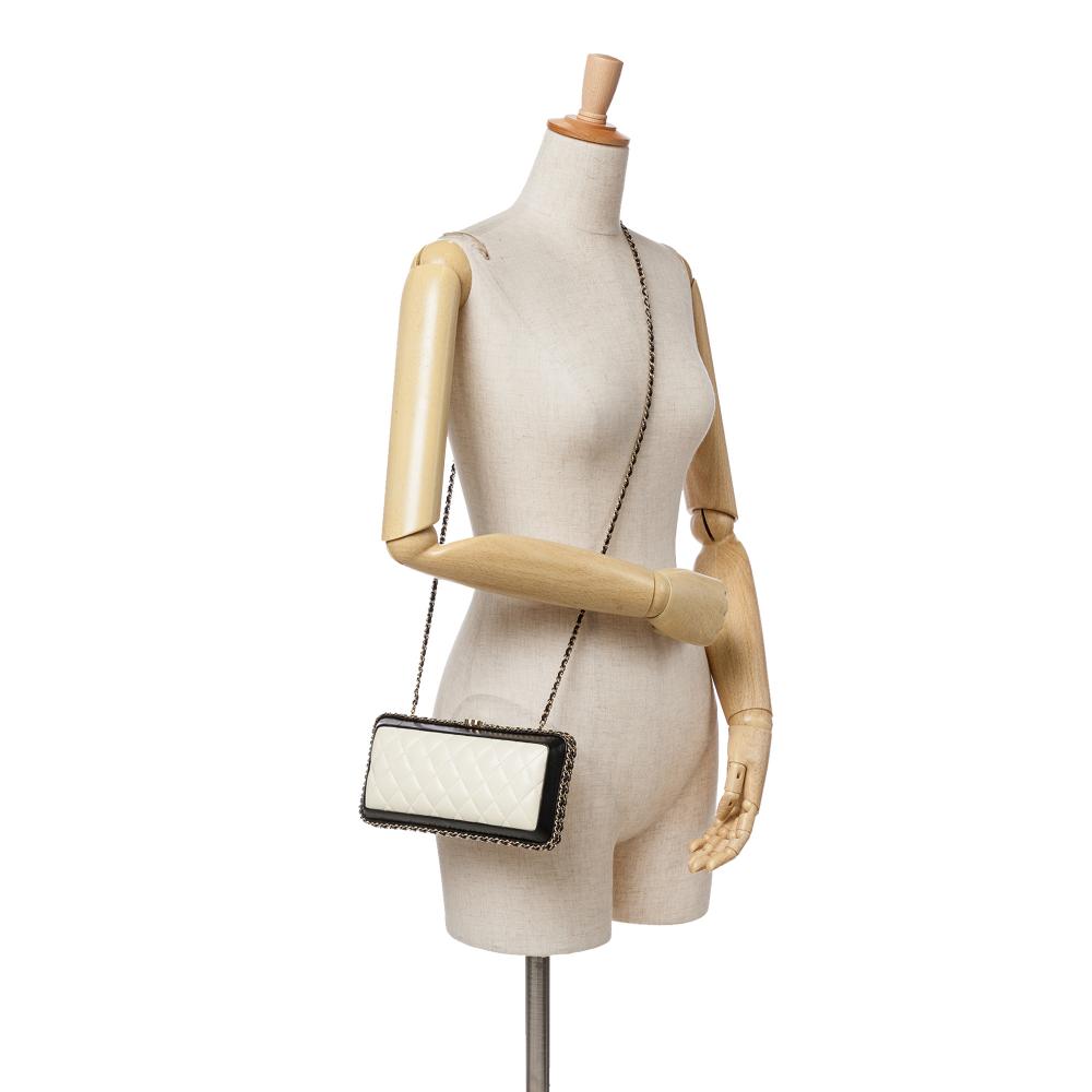 White Leather Chanel Crossbody Bag
