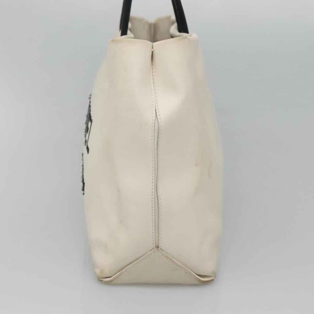 White Leather Chanel Tote