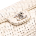 White Leather Chanel Flap Bag