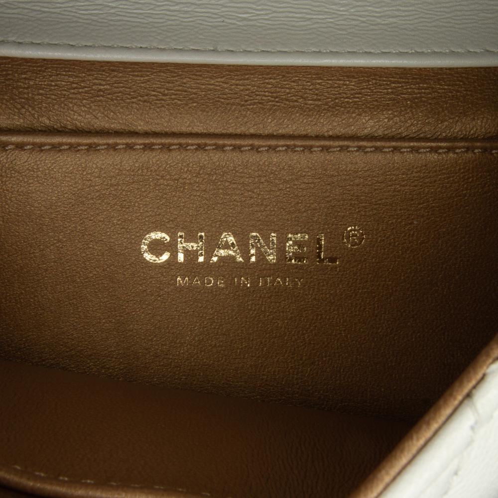White Leather Chanel Flap Bag