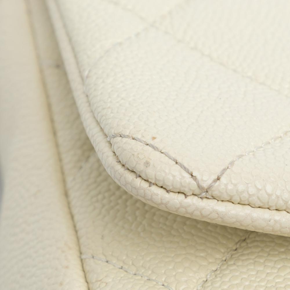 White Leather Chanel Flap Bag