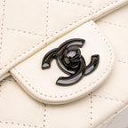 White Leather Chanel Flap Bag