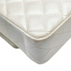 White Leather Chanel Flap Bag