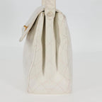 White Leather Chanel Shoulder Bag