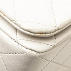 White Leather Chanel Flap Bag