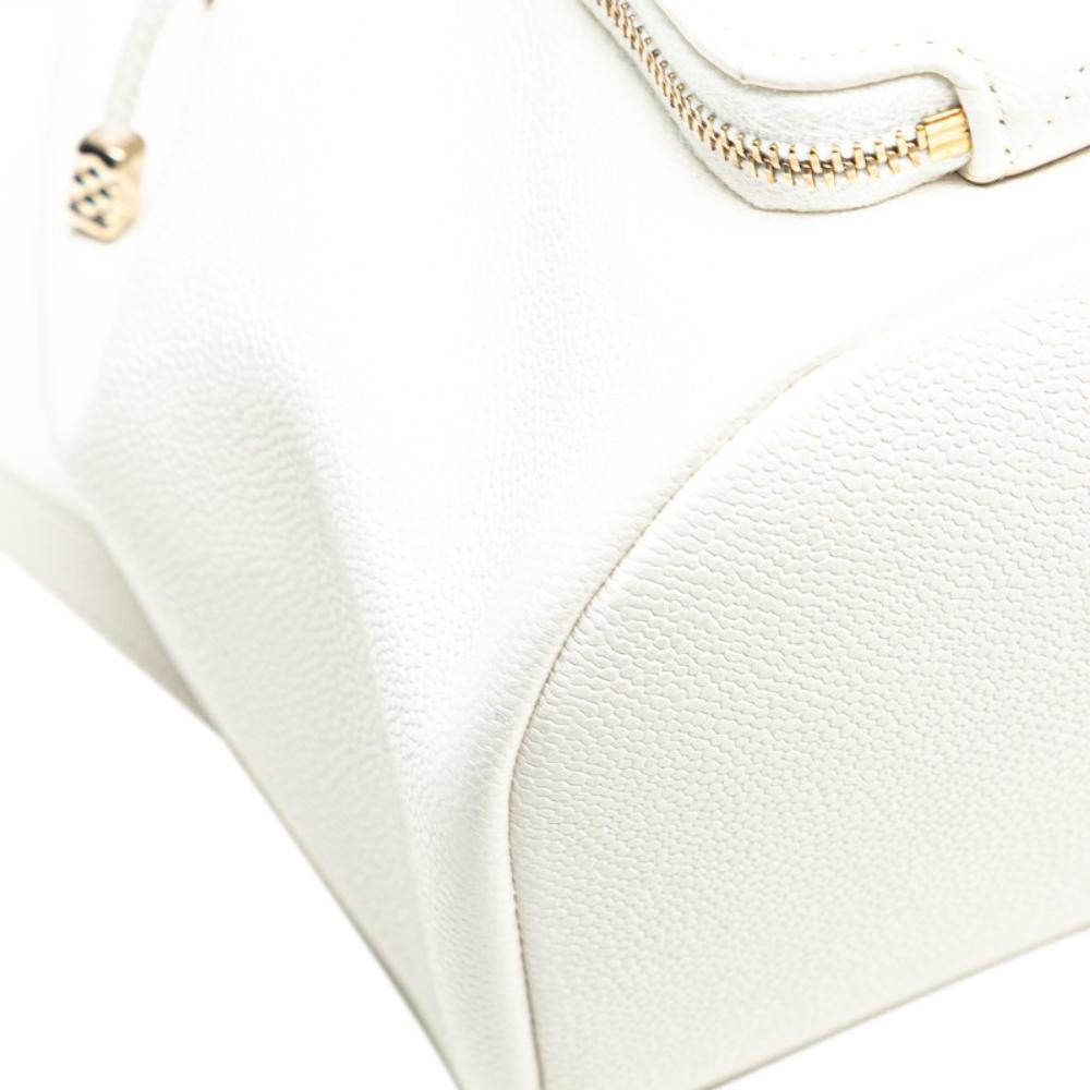 White Leather Chanel Backpack