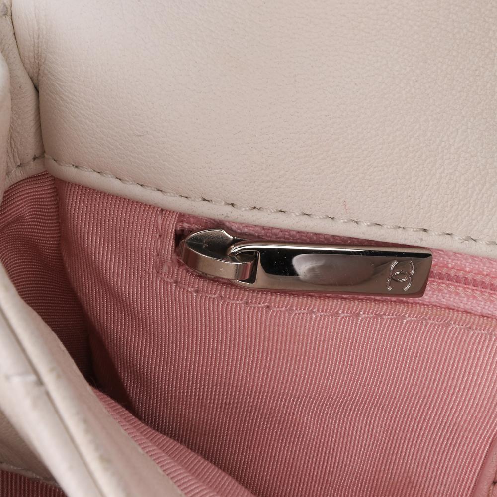 White Leather Chanel Flap Bag