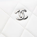 White Leather Chanel Clutch