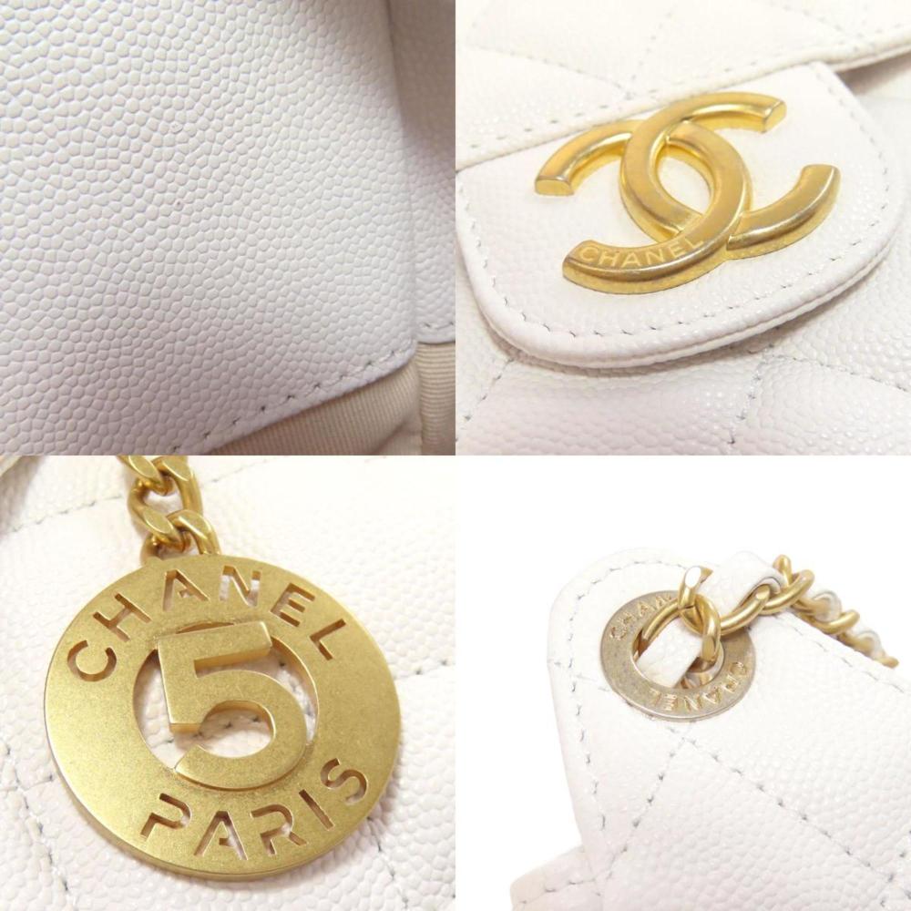 White Leather Chanel Shoulder Bag