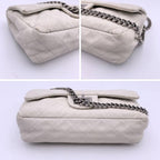 White Leather Chanel Flap Bag