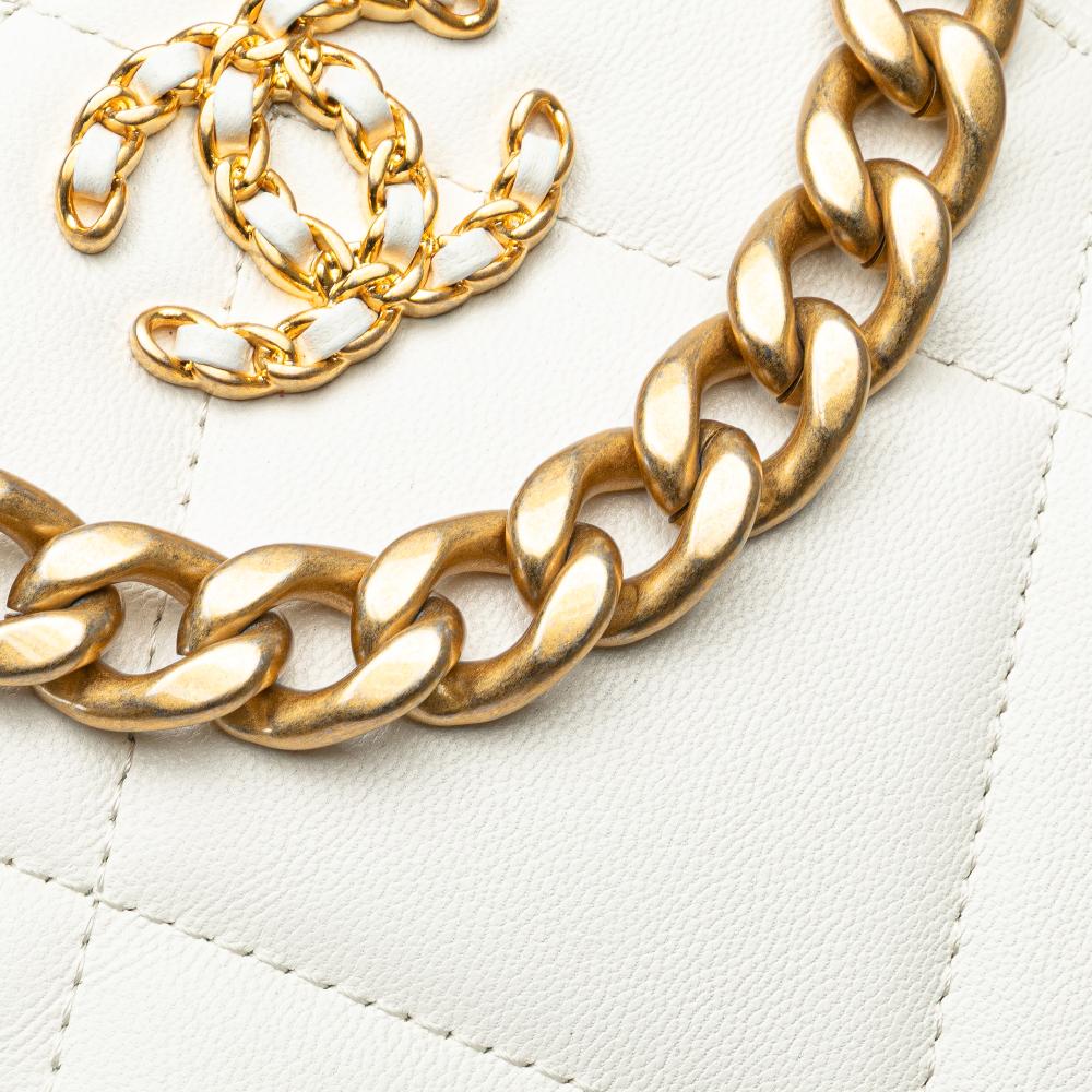 White Leather Chanel Crossbody Bag