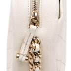 White Leather Chanel Crossbody Bag