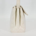 White Leather Chanel Shoulder Bag