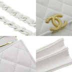 White Leather Chanel Wallet On Chain