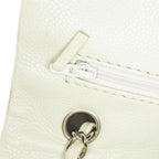 White Leather Chanel Flap Bag