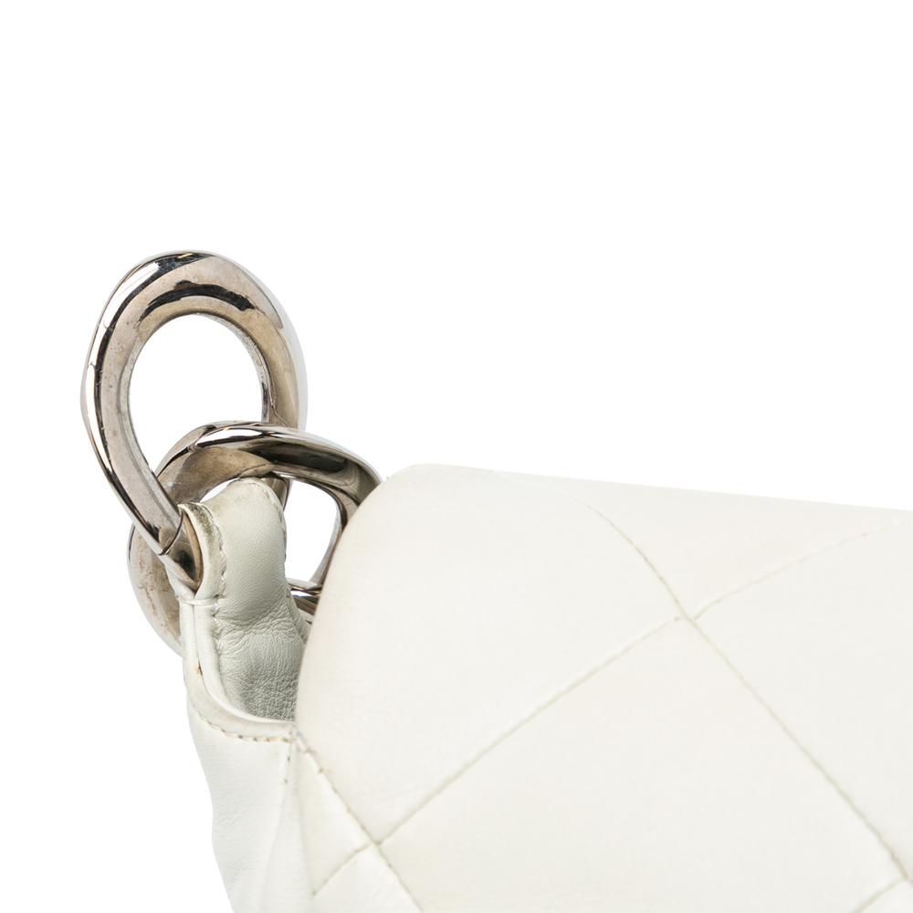 White Leather Chanel Flap Bag