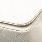 White Leather Chanel Flap Bag