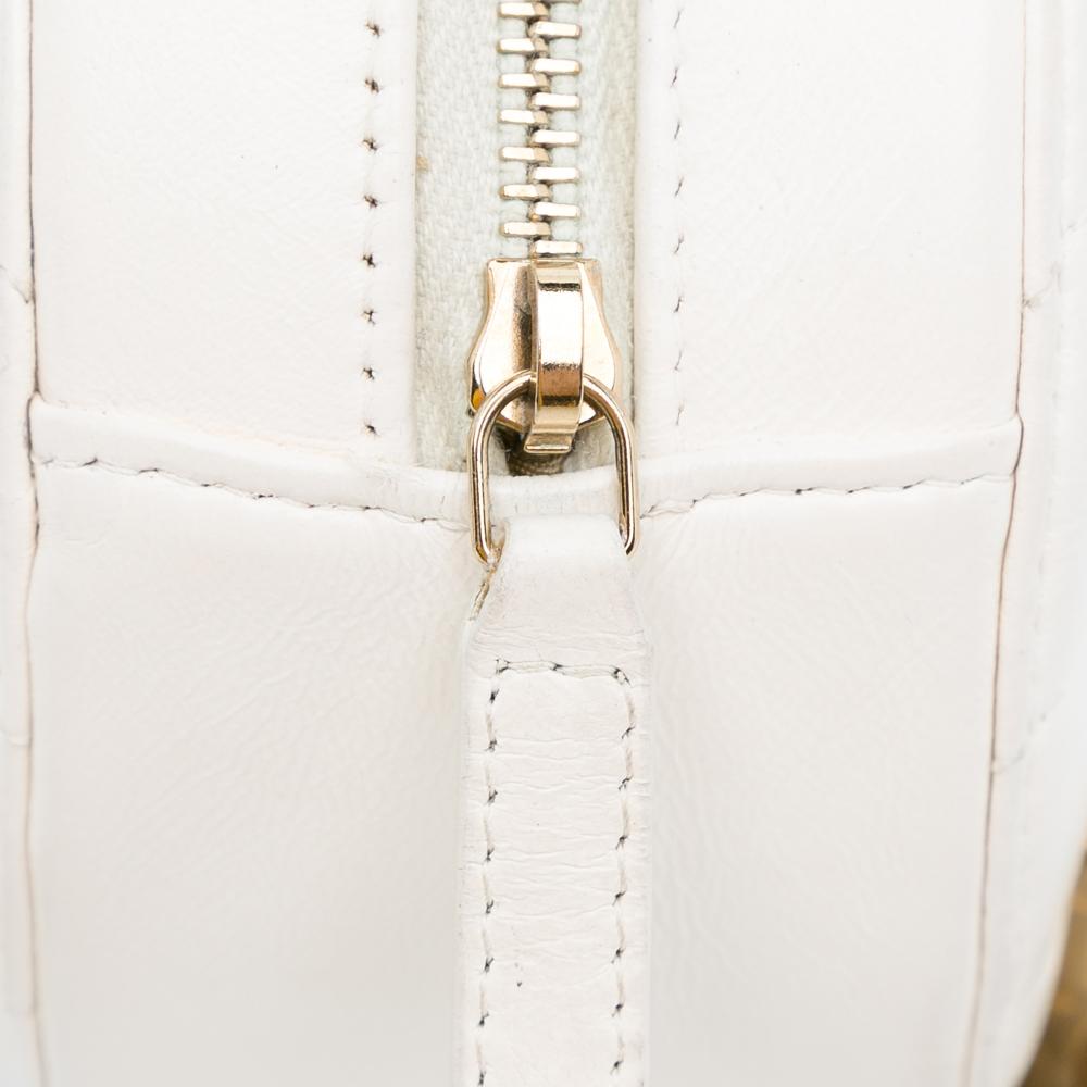 White Leather Chanel Crossbody Bag