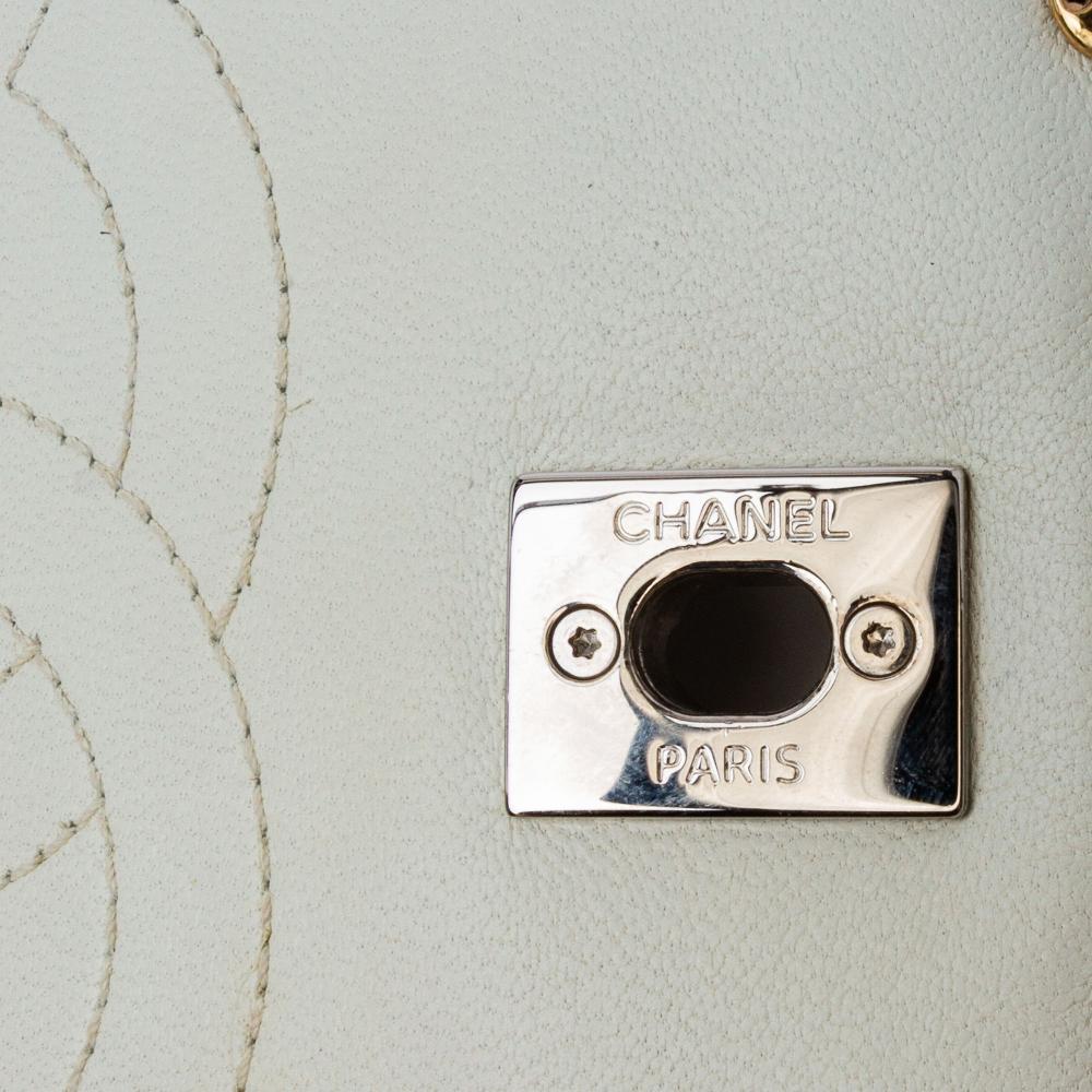 White Leather Chanel Flap Bag