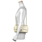 White Leather Chanel Shoulder Bag