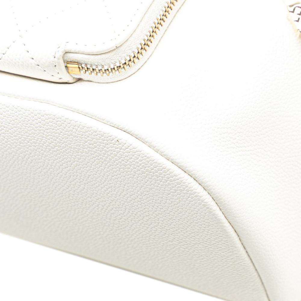 White Leather Chanel Backpack