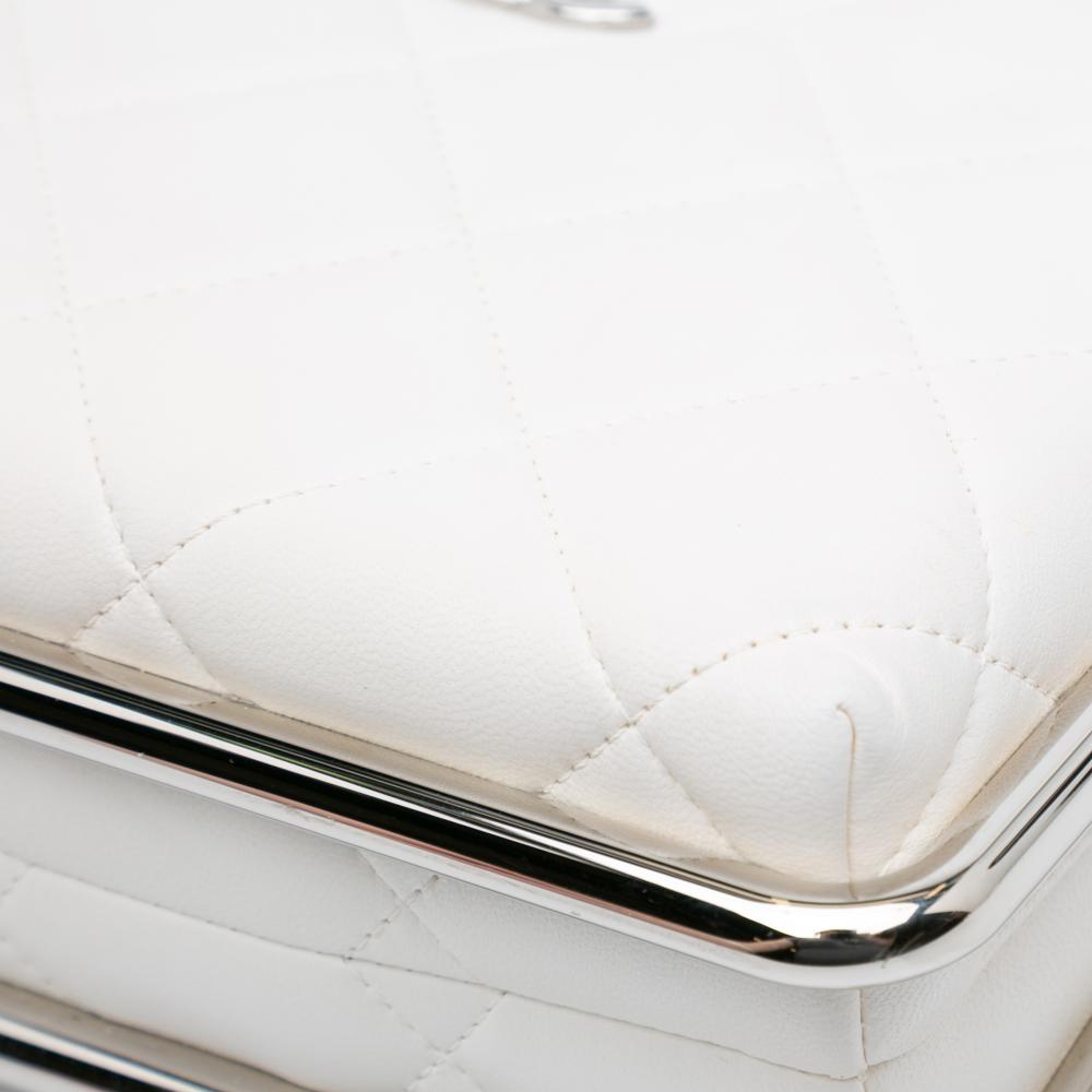 White Leather Chanel Clutch