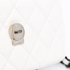 White Leather Chanel Flap Bag