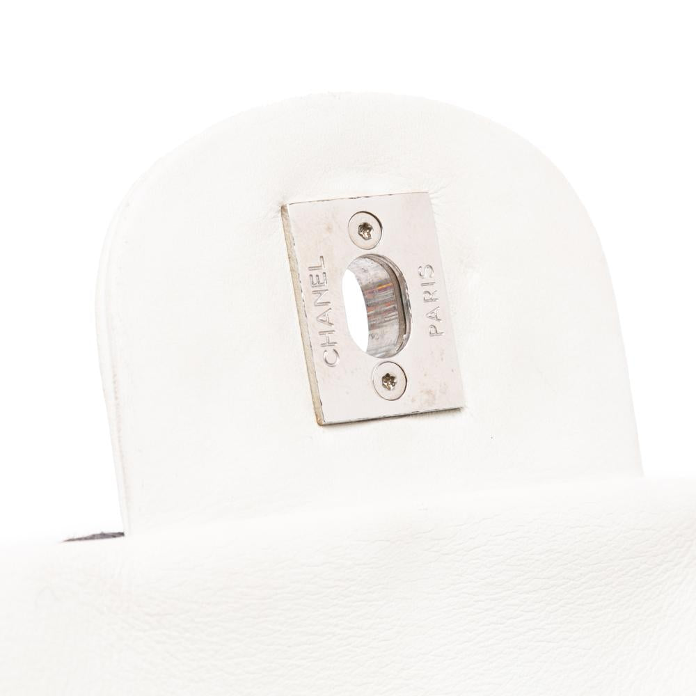 White Leather Chanel Flap Bag