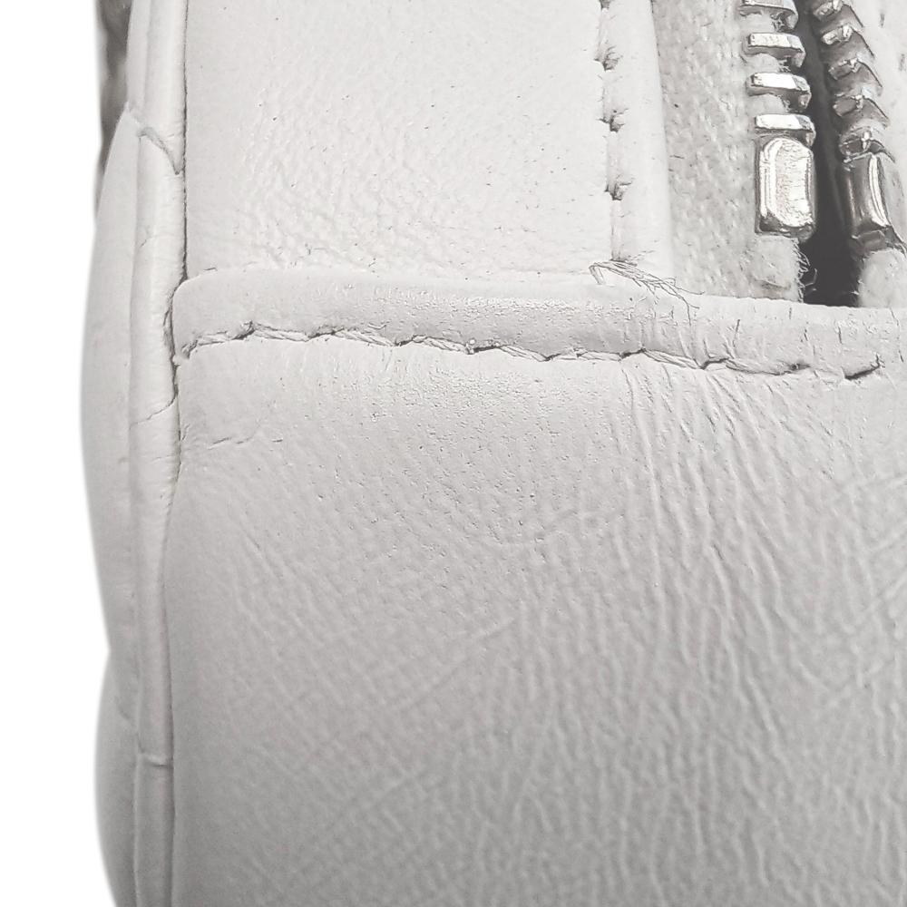 White Leather Chanel Crossbody Bag