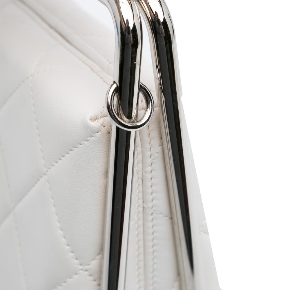 White Leather Chanel Clutch
