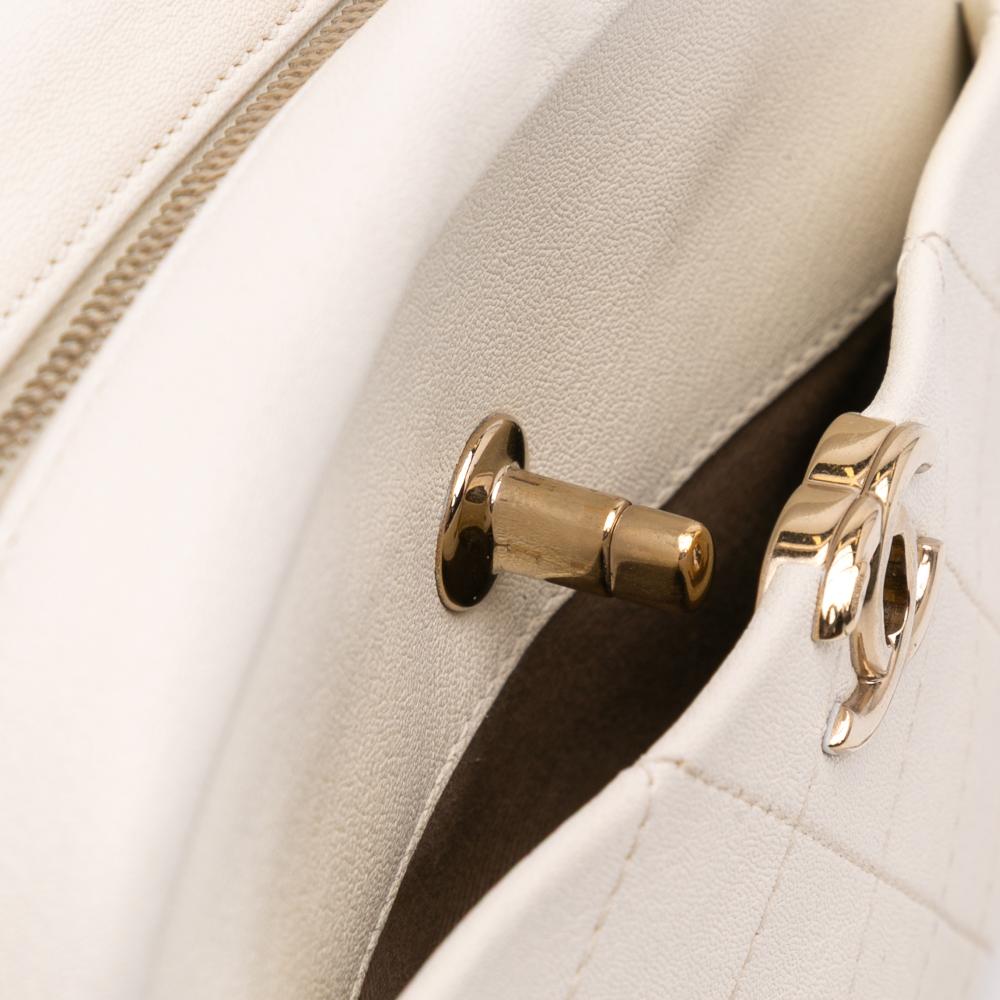 White Leather Chanel Crossbody Bag